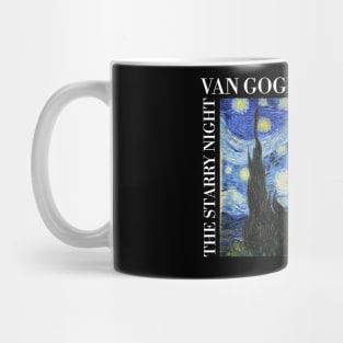 Van Gogh - The Starry Night Stylized with text Full print T-Shirt Mug